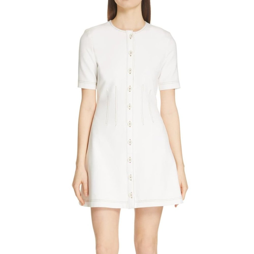 NEW Veronica Beard Mikel Contrast Stitch Minidress